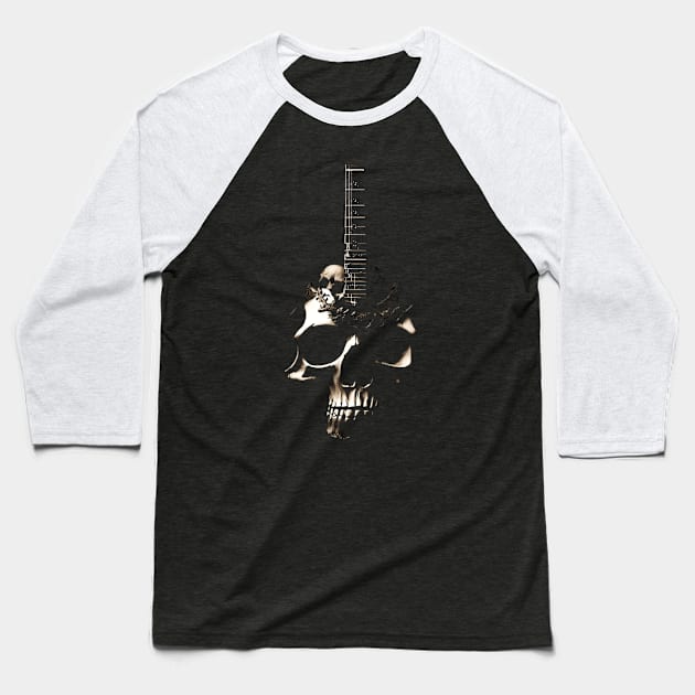 Skull Guitar Baseball T-Shirt by Lamink